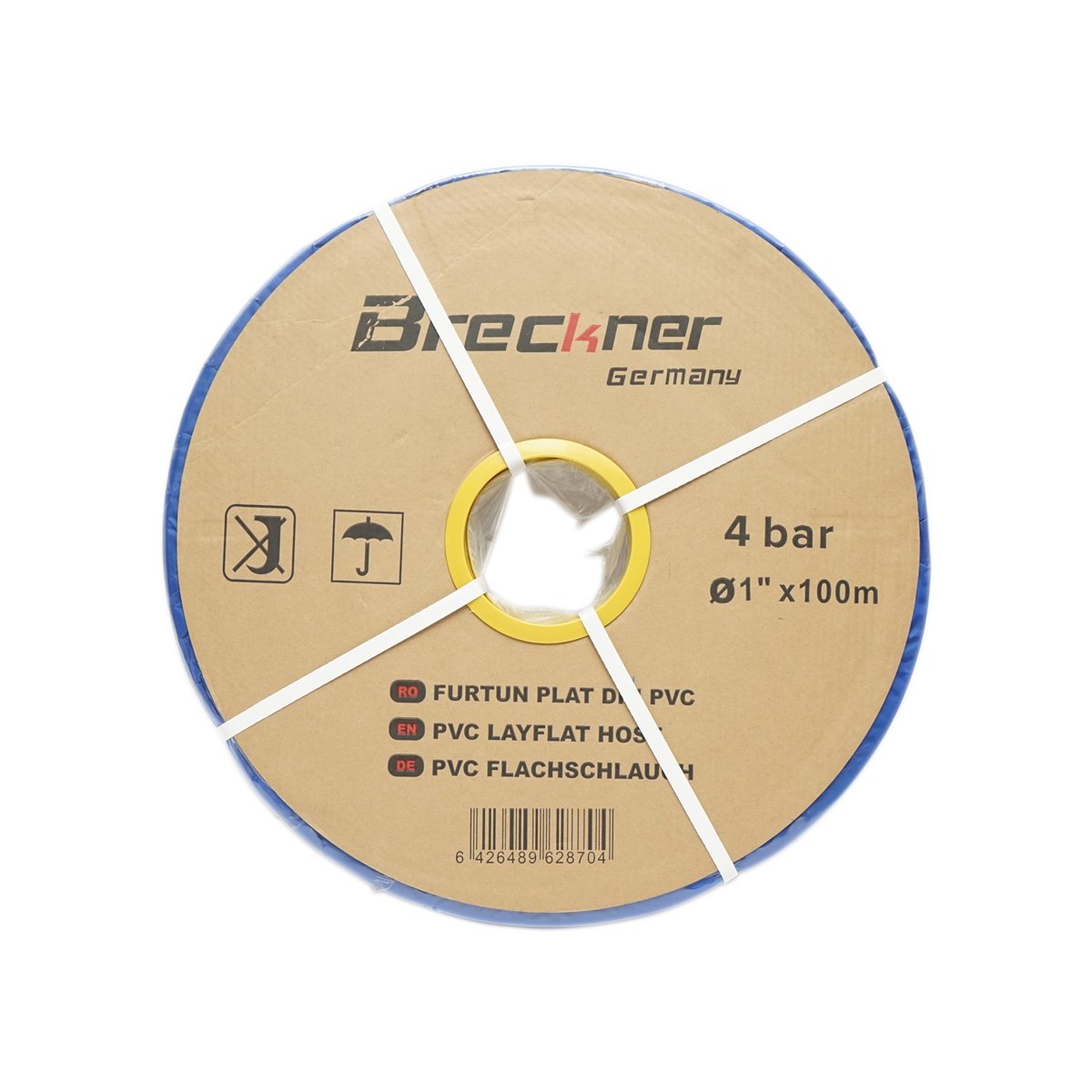 Furtun plat apa pentru irigat din PVC 1 toll lungime 100m, PN4 Breckner Germany